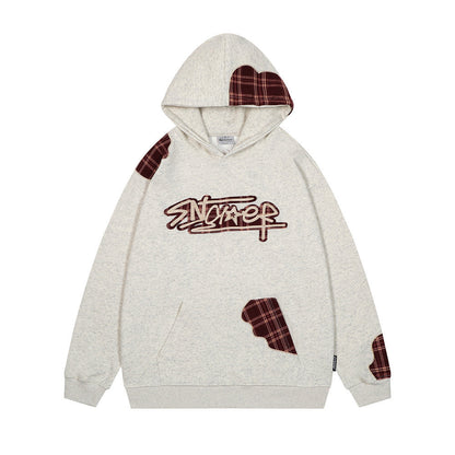 VINTAGE PLAID PATCHWORK HOODIE