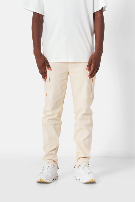 Pantalon droit poches cargo Beige