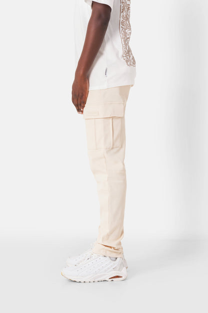 Pantalon droit poches cargo Beige