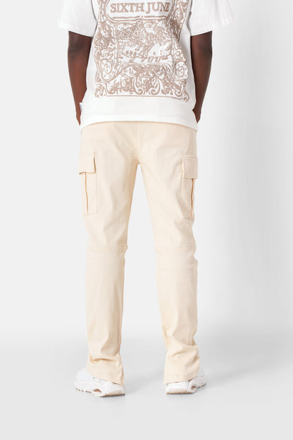 Pantalon droit poches cargo Beige