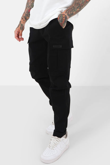 Pantalon droit poches cargo Noir