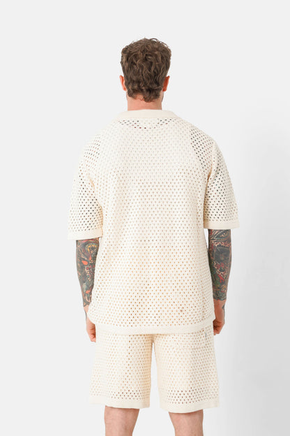 Chemise crochet été Beige