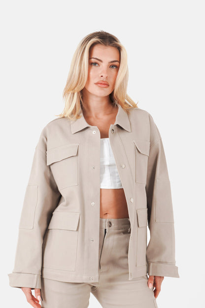 Veste poches cargo Beige